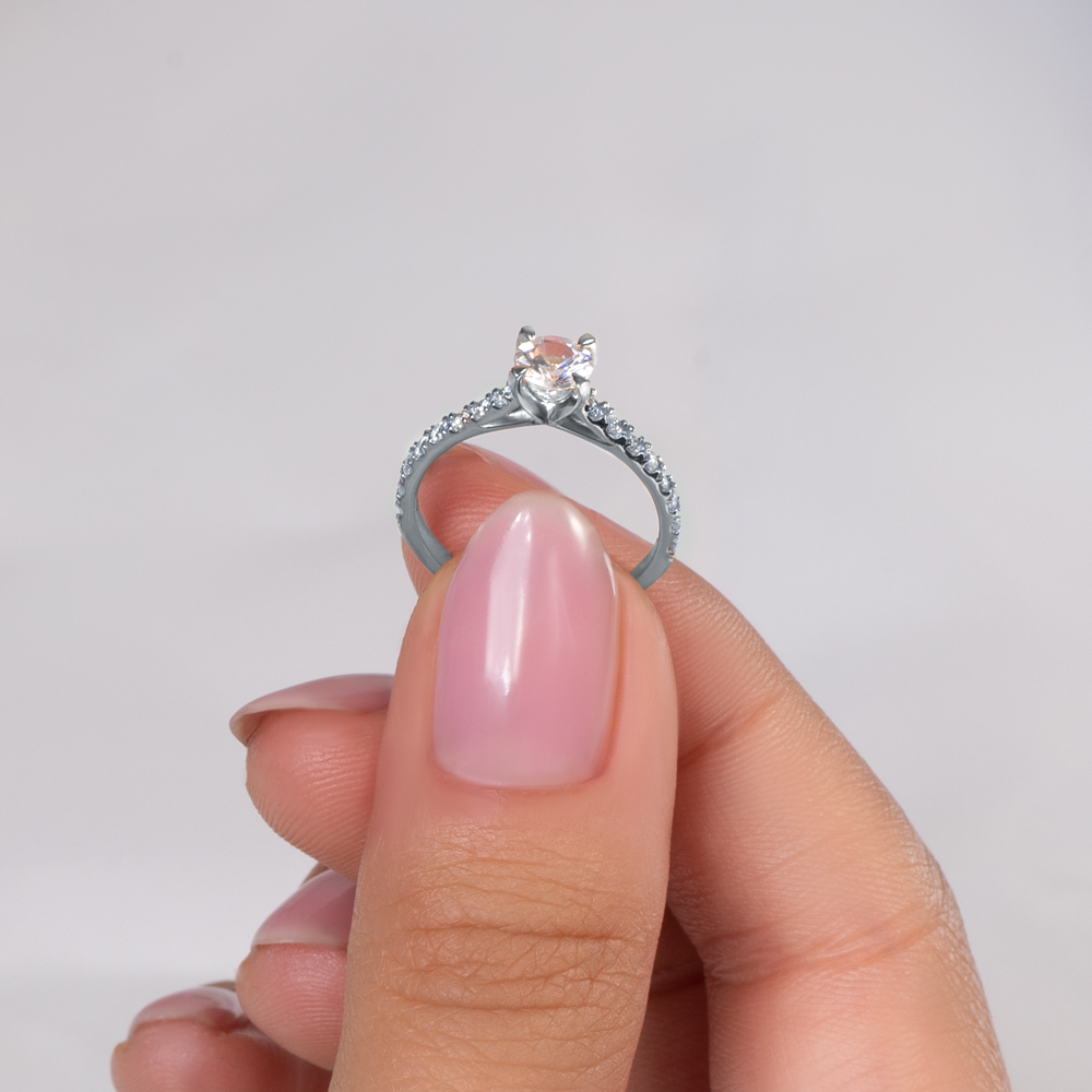 Pierścionek zaręczynowy Share Your Love: białe złoto, diament