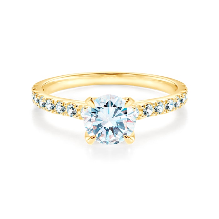 Share Your Love Collection | Side-Stone Engagement Ring: gold, diamond