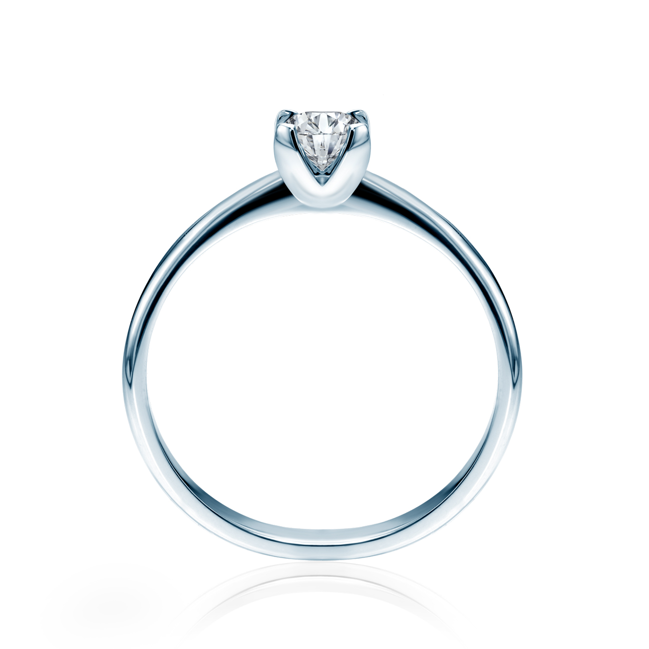 Pierścionek zaręczynowy SAVICKI: białe złoto, biały szafir - 3