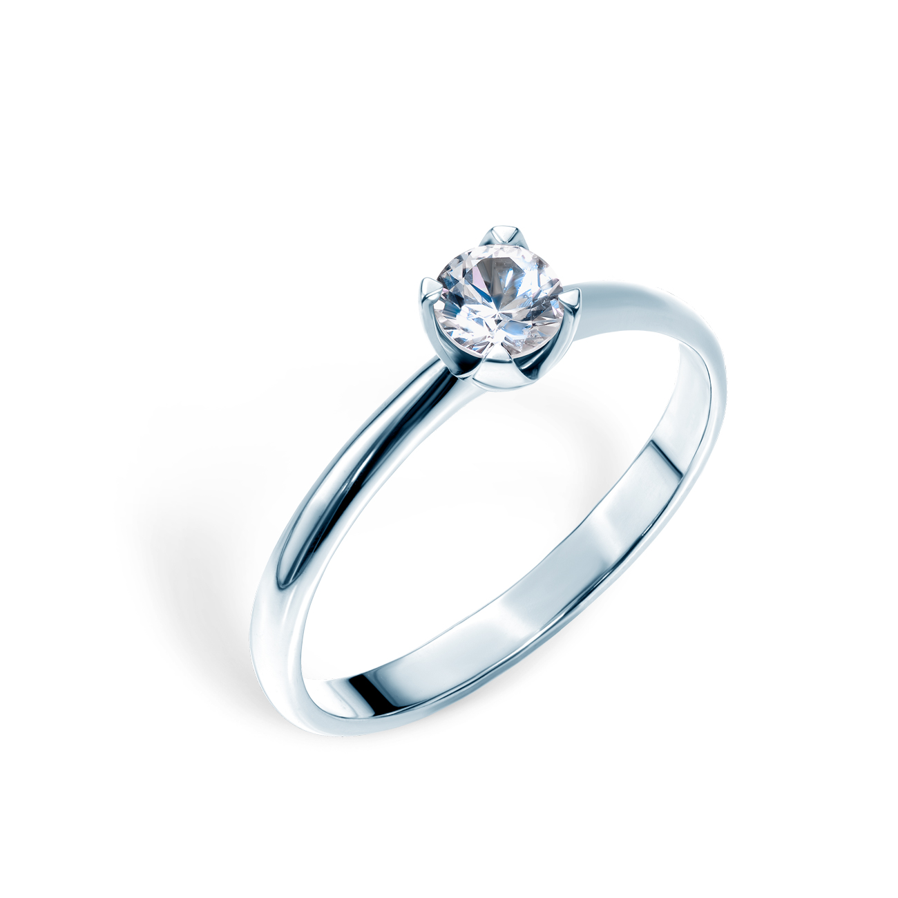 Pierścionek zaręczynowy SAVICKI: białe złoto, biały szafir - 4