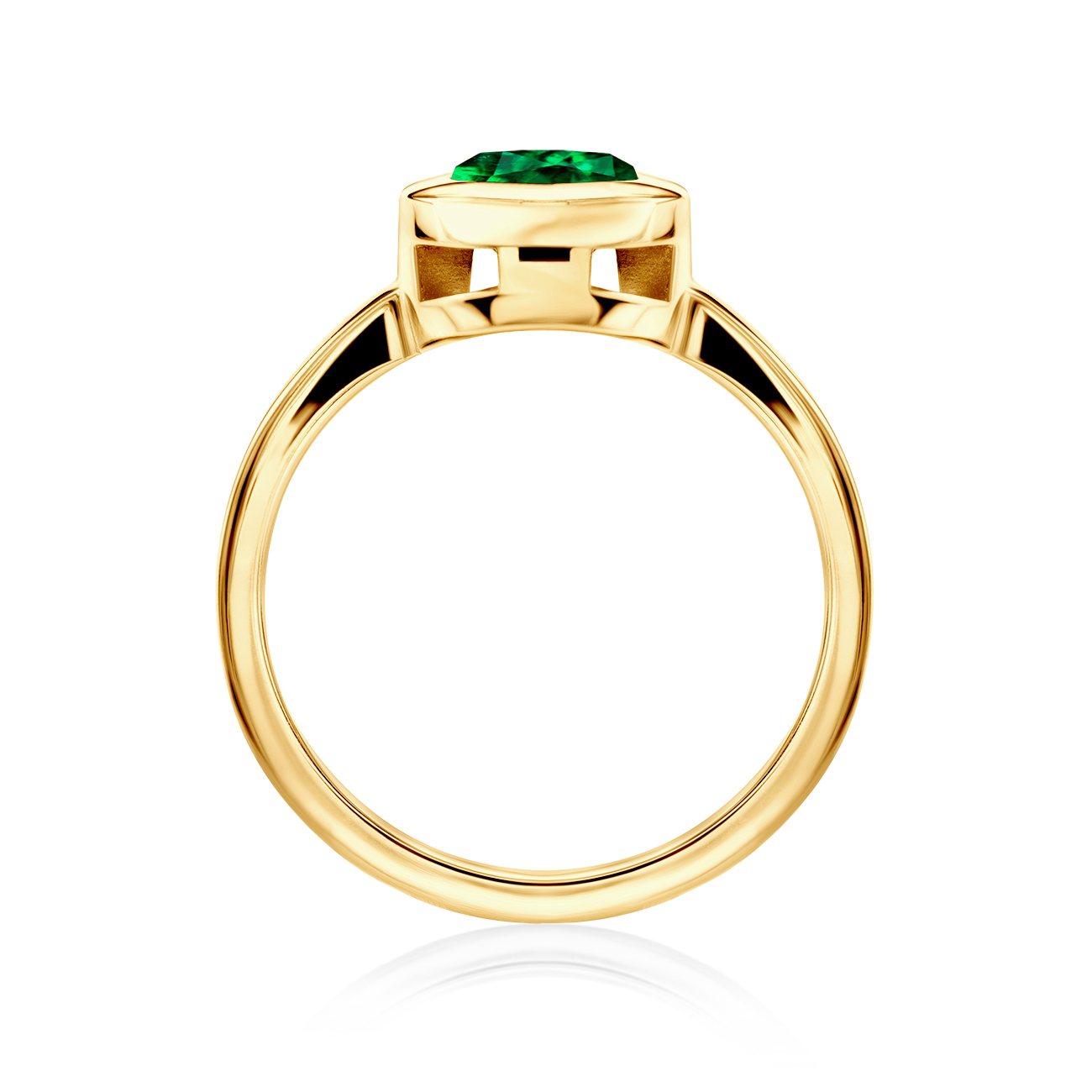 Pierścionek zaręczynowy SAVICKI: złoty, szmaragd
