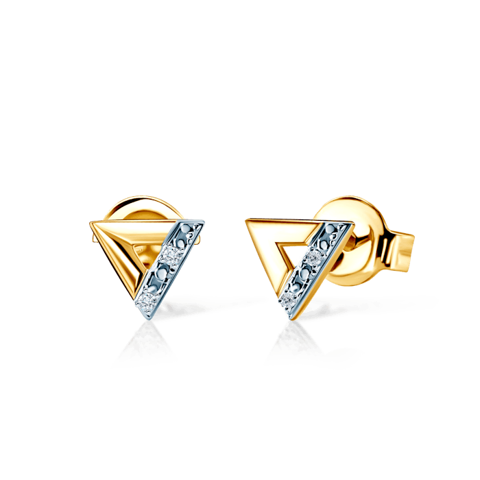 Earrings Triangle Savicki: gold, diamonds