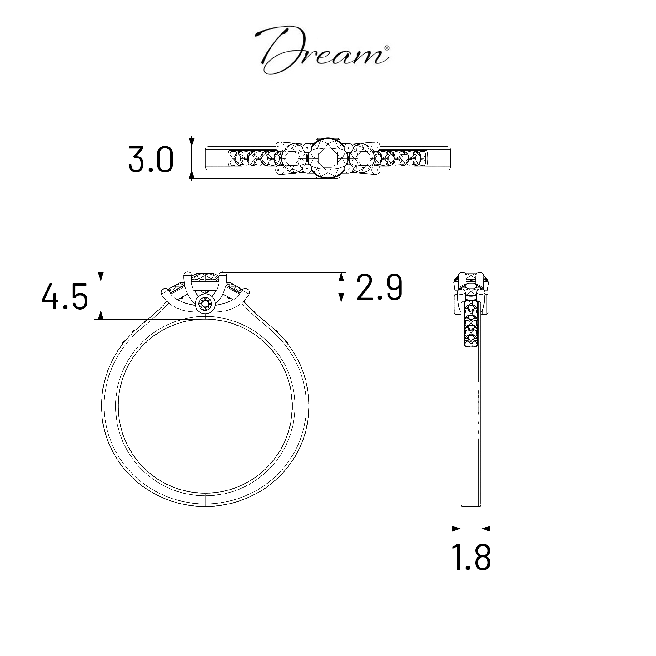Pierścionek zaręczynowy Dream: różowe złoto, diamenty