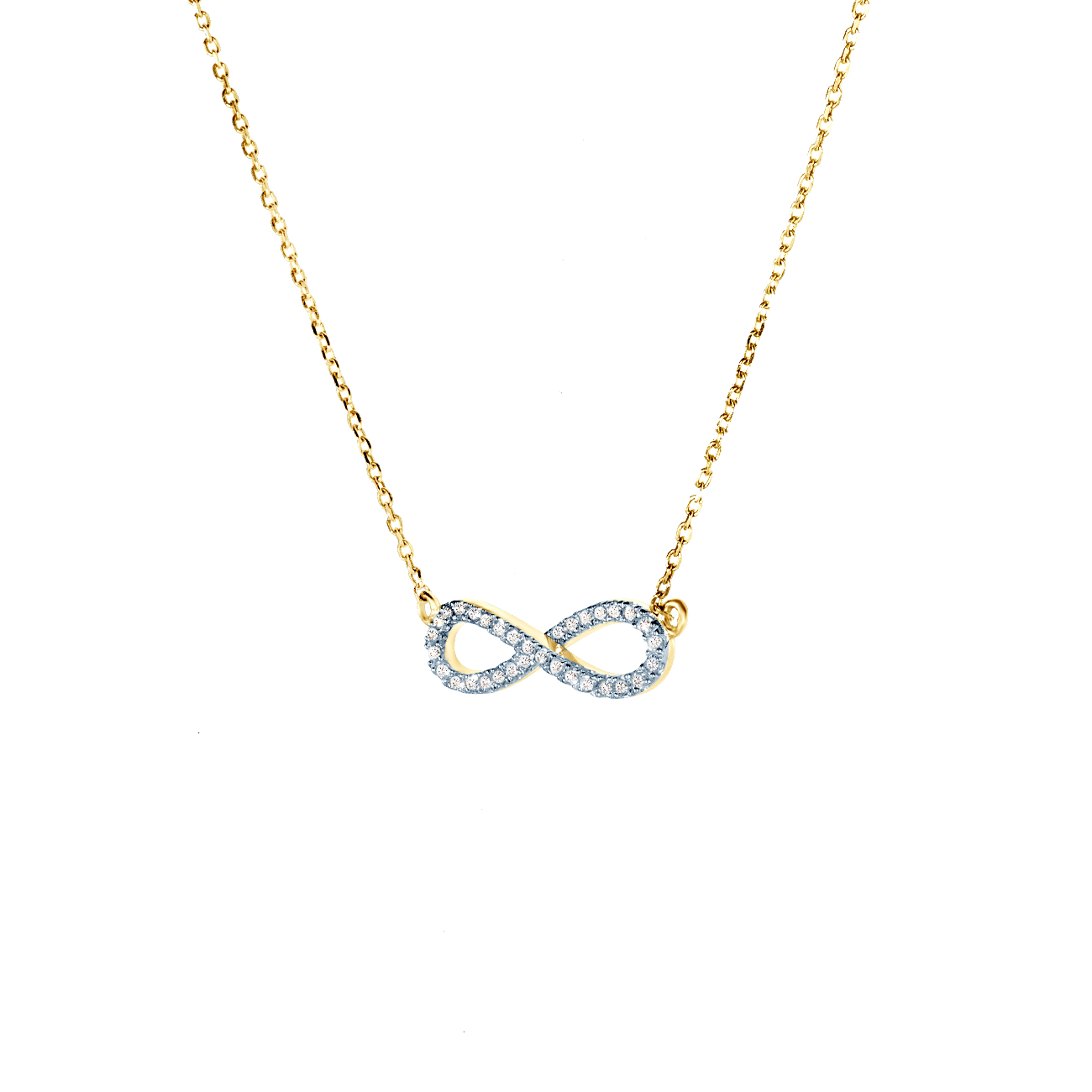 Náhrdelník s príveskom Infinity SAVICKI: zlatý, diamanty - 4