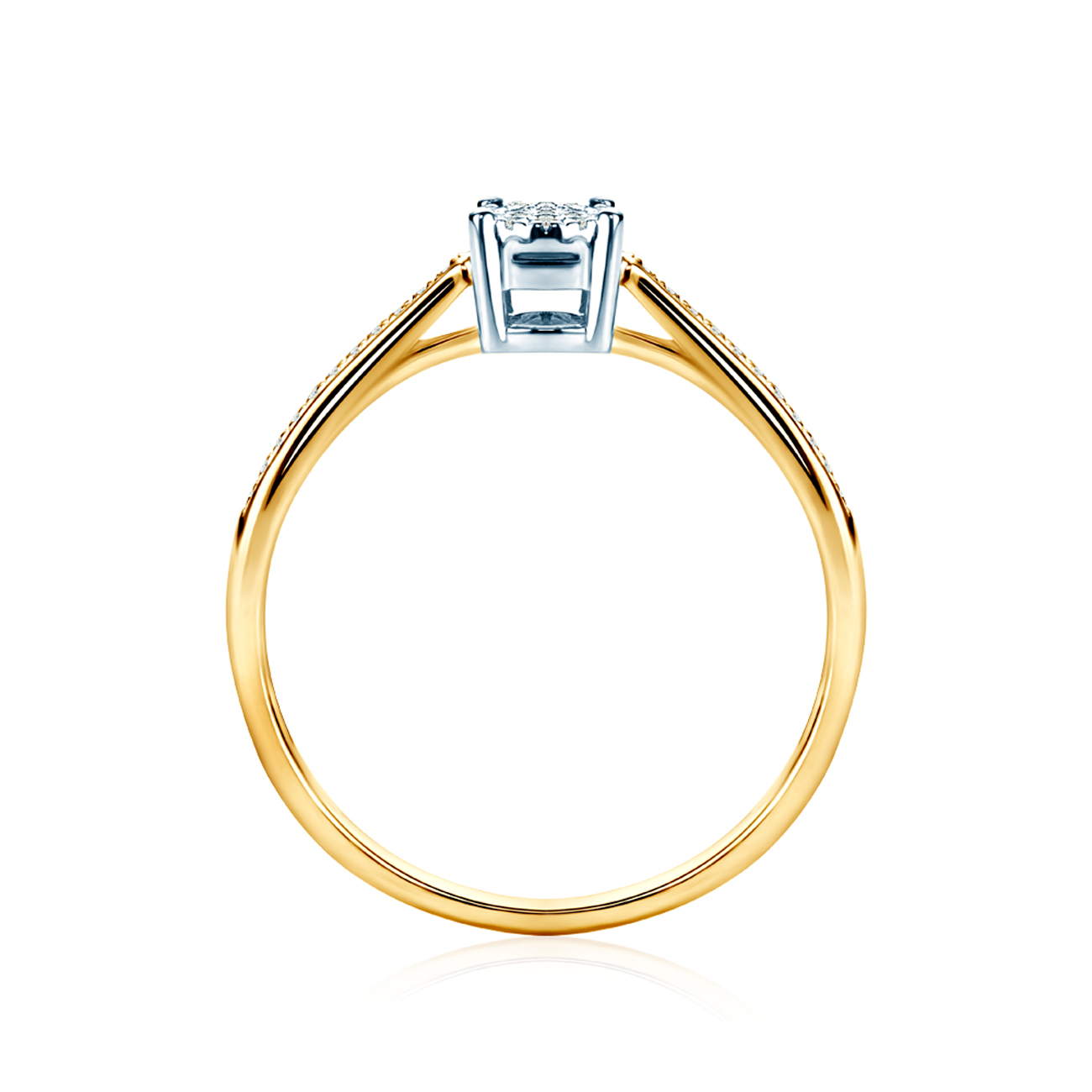 Pierścionek zaręczynowy SAVICKI: dwukolorowe złoto, diament