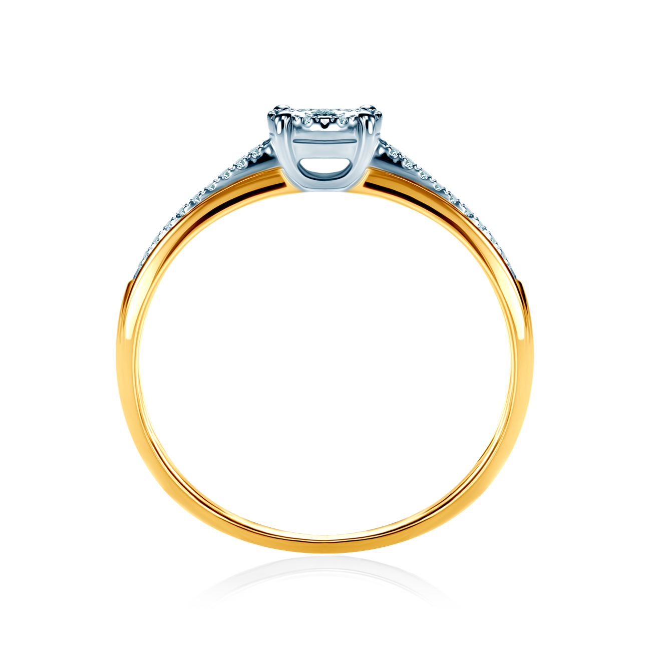 Pierścionek zaręczynowy SAVICKI: dwukolorowe złoto, diamenty