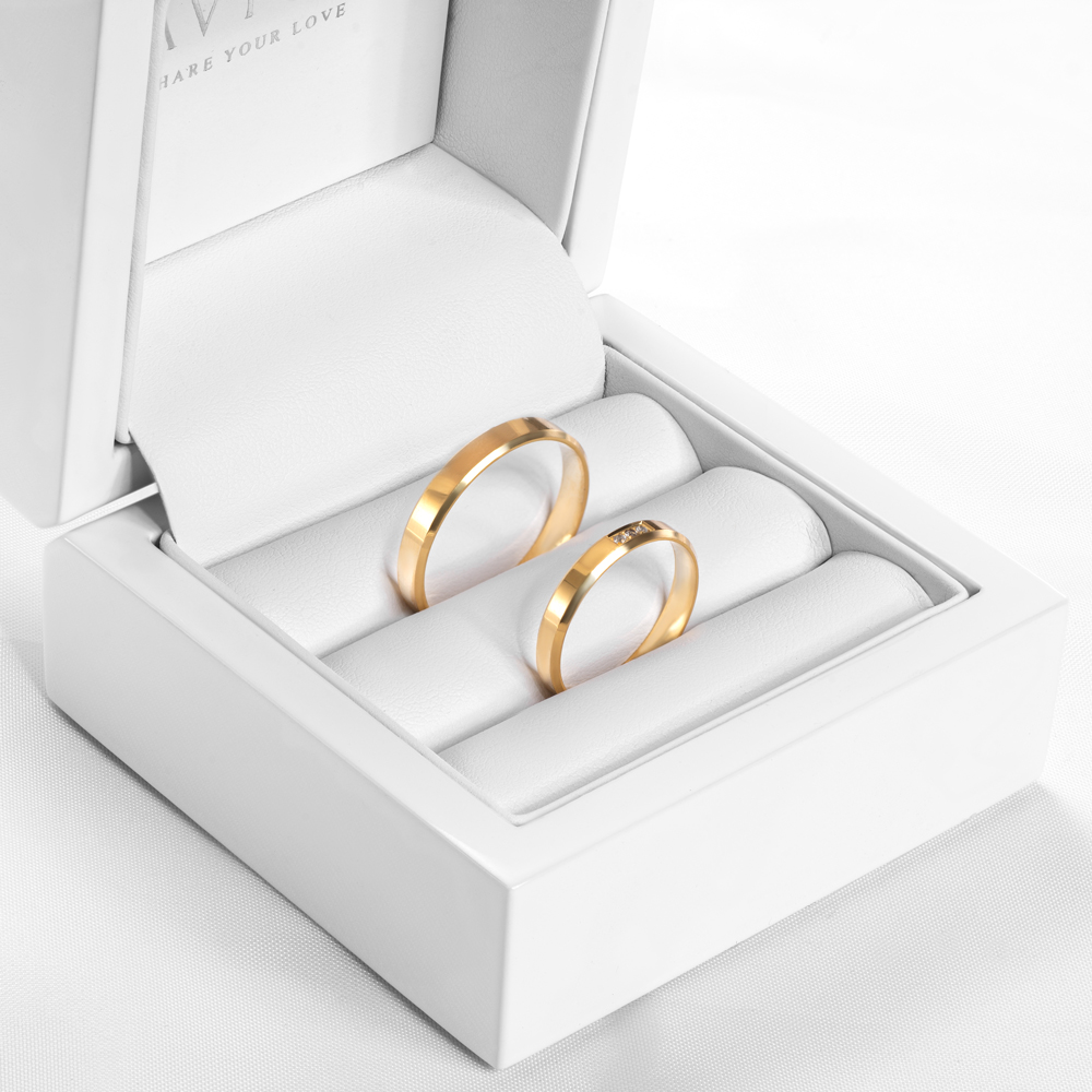 Eheringe: Gold, mit Fase, 3 mm