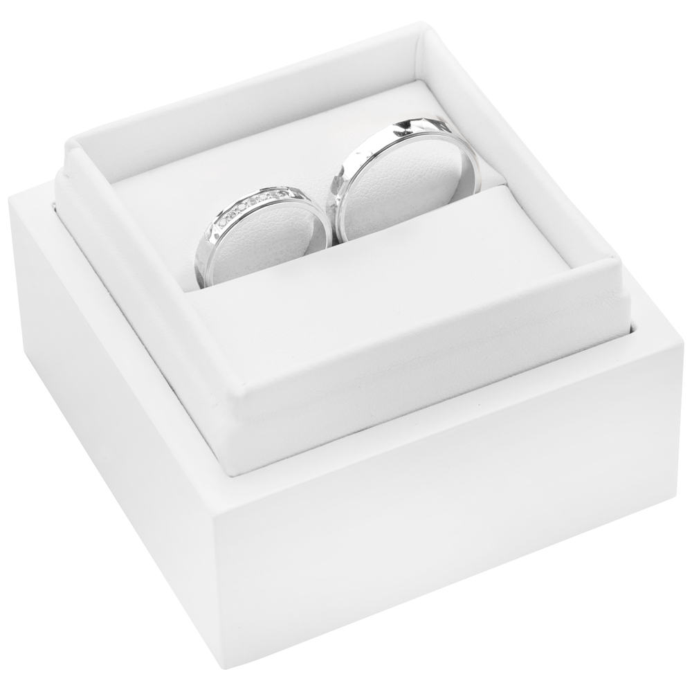 Obrączki ślubne: białe złoto, płaskie, 4 mm