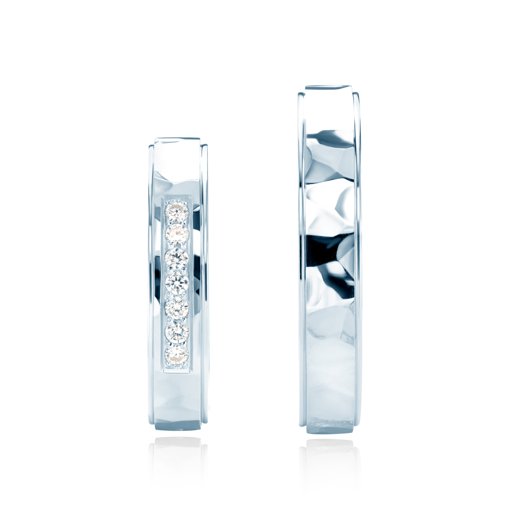 Obrączki ślubne: białe złoto, płaskie, 4 mm