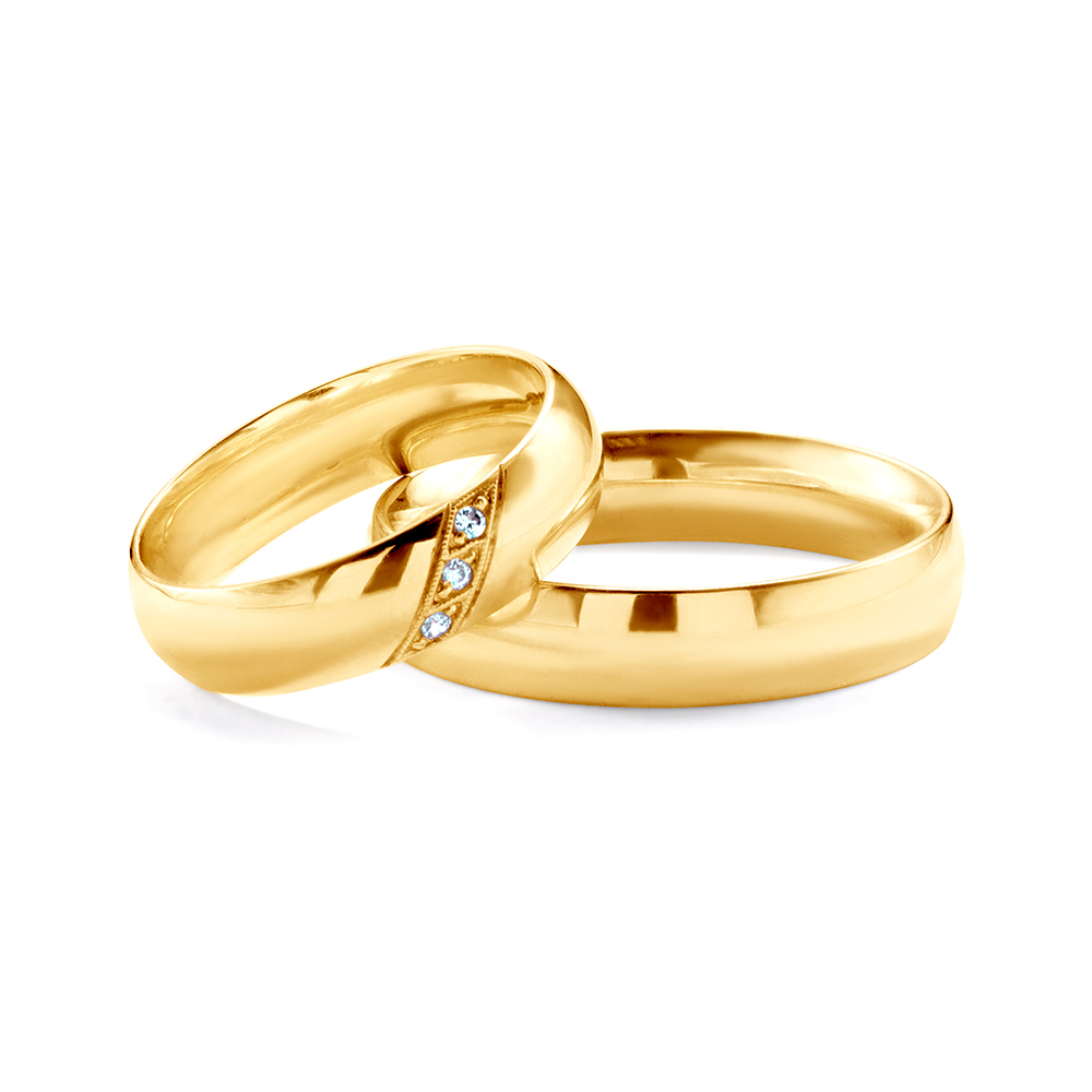 Snubní prsteny: žluté zlato, půlkulaté, 6 mm