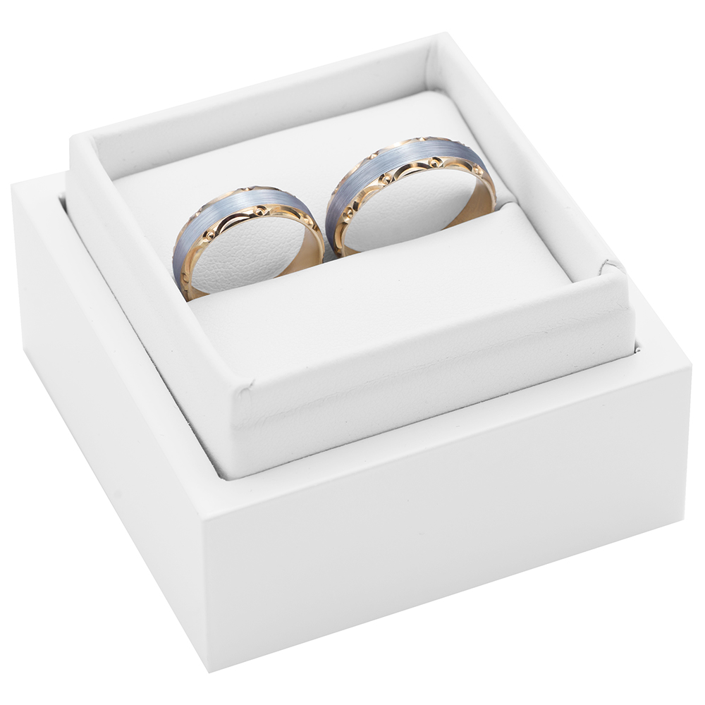 Obrączki ślubne: dwukolorowe złoto, okrągłe, 6 mm