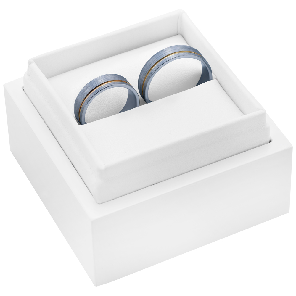 Eheringe aus zweifarbigem Gold Gold Flach 6 mm