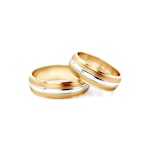 Svadobné obrúčky: dvojfarebné zlato, polkruhové, 6 mm