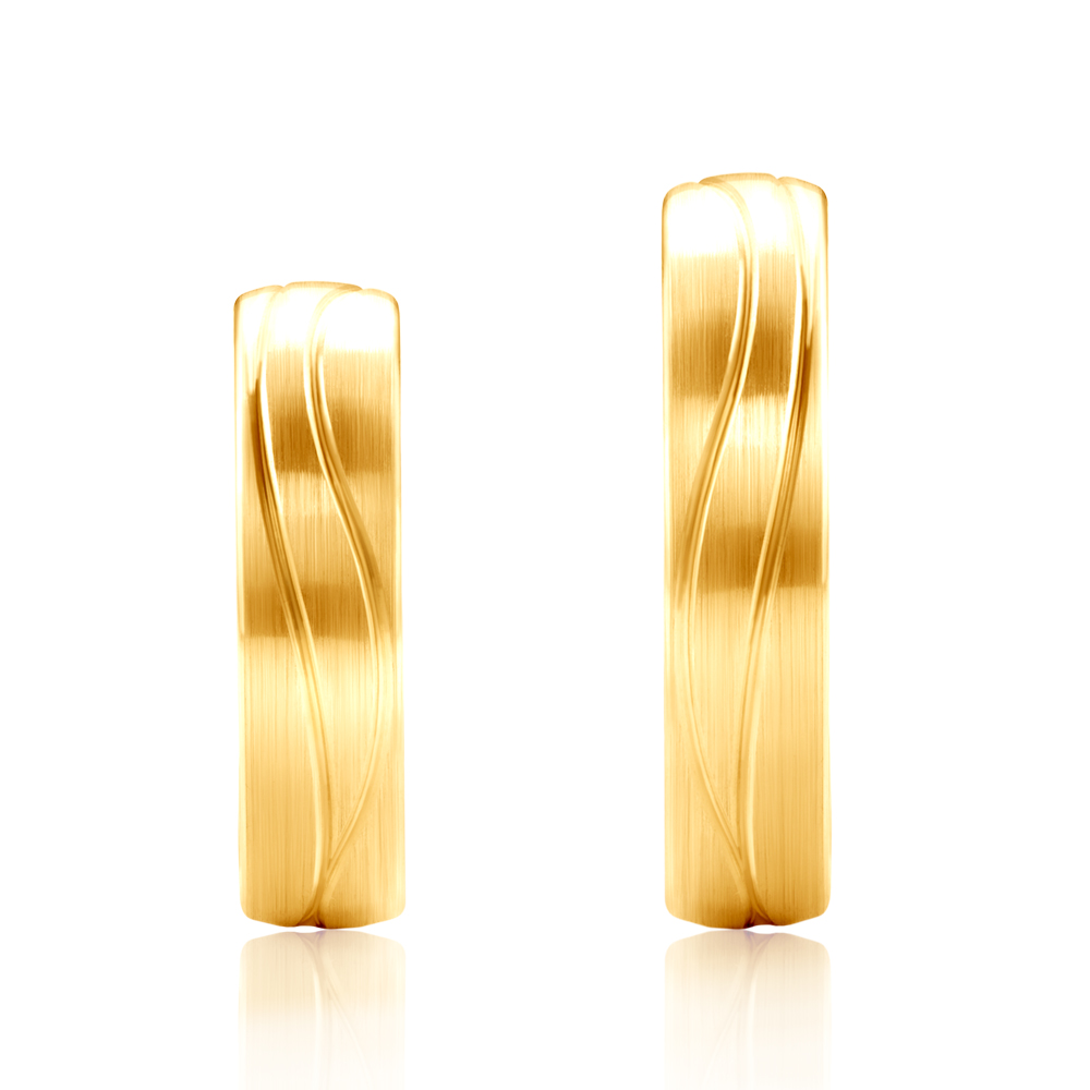 Obrączki ślubne: złote, półokrągłe, 5 mm