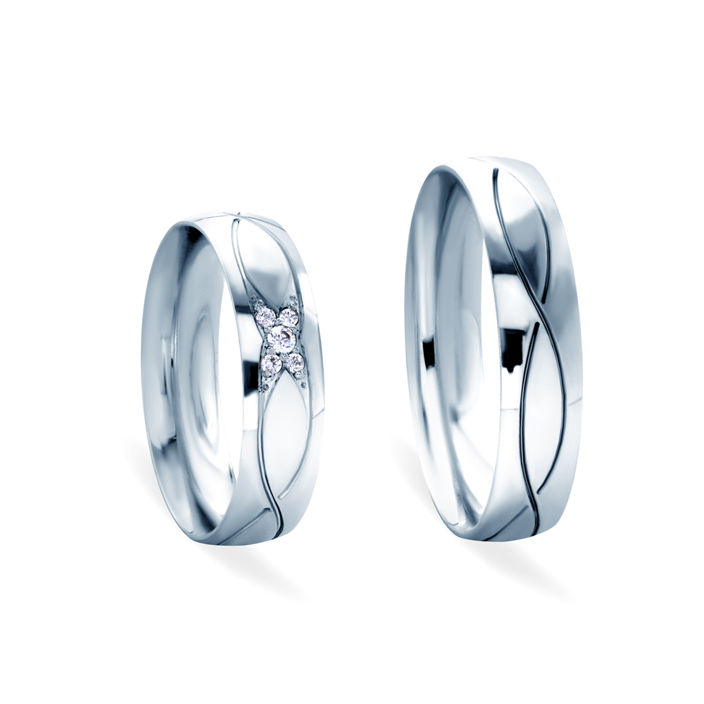 Eheringe: Weißgold, Runde, 5 mm