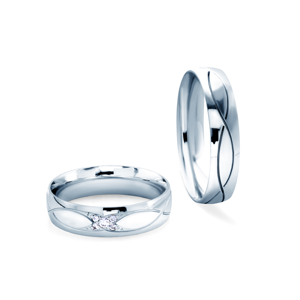 Eheringe: Weißgold, Runde, 5 mm