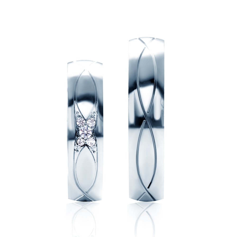 Eheringe: Weißgold, Runde, 5 mm