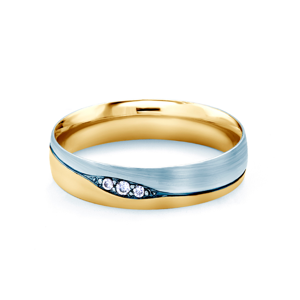 Obrączki ślubne: dwukolorowe złoto, okrągłe, 4,5 mm