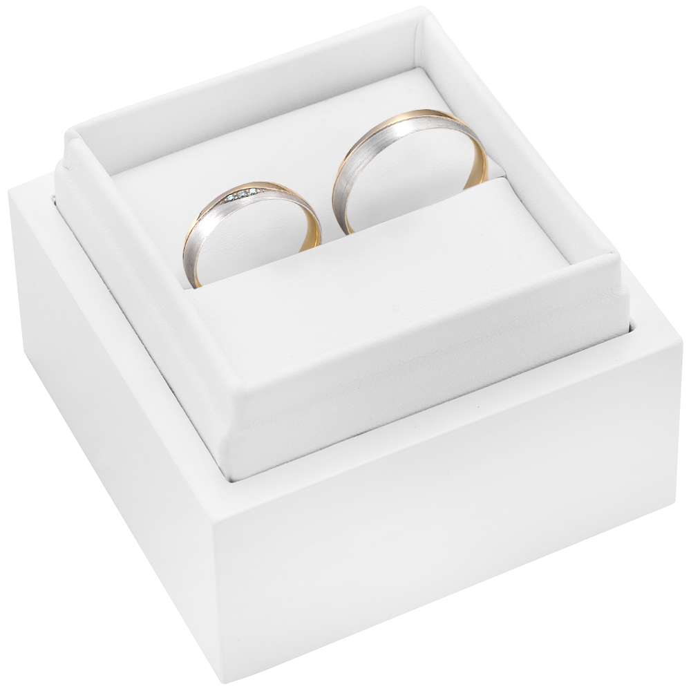 Obrączki ślubne: dwukolorowe złoto, okrągłe, 4,5 mm