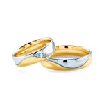Svadobné obrúčky: dvojfarebné zlato, okrúhlé, 5 mm