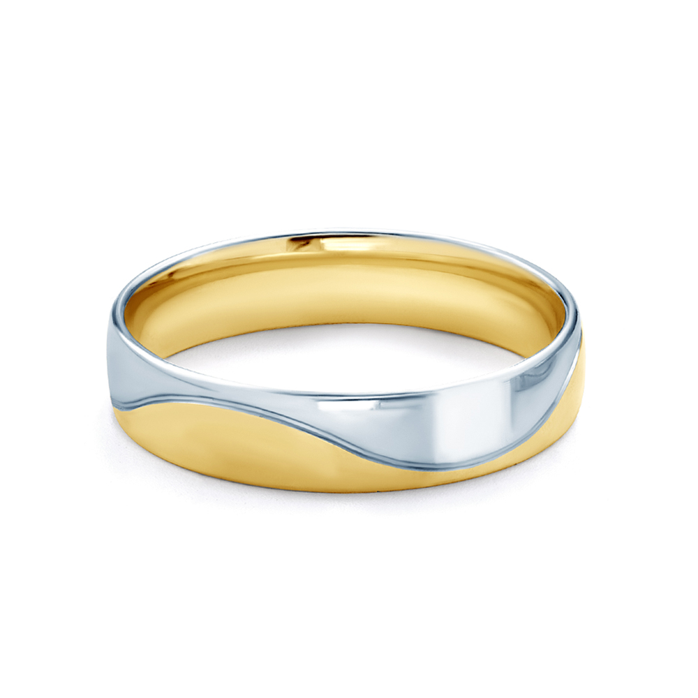 Obrączki ślubne: dwukolorowe złoto, okrągłe, 5 mm