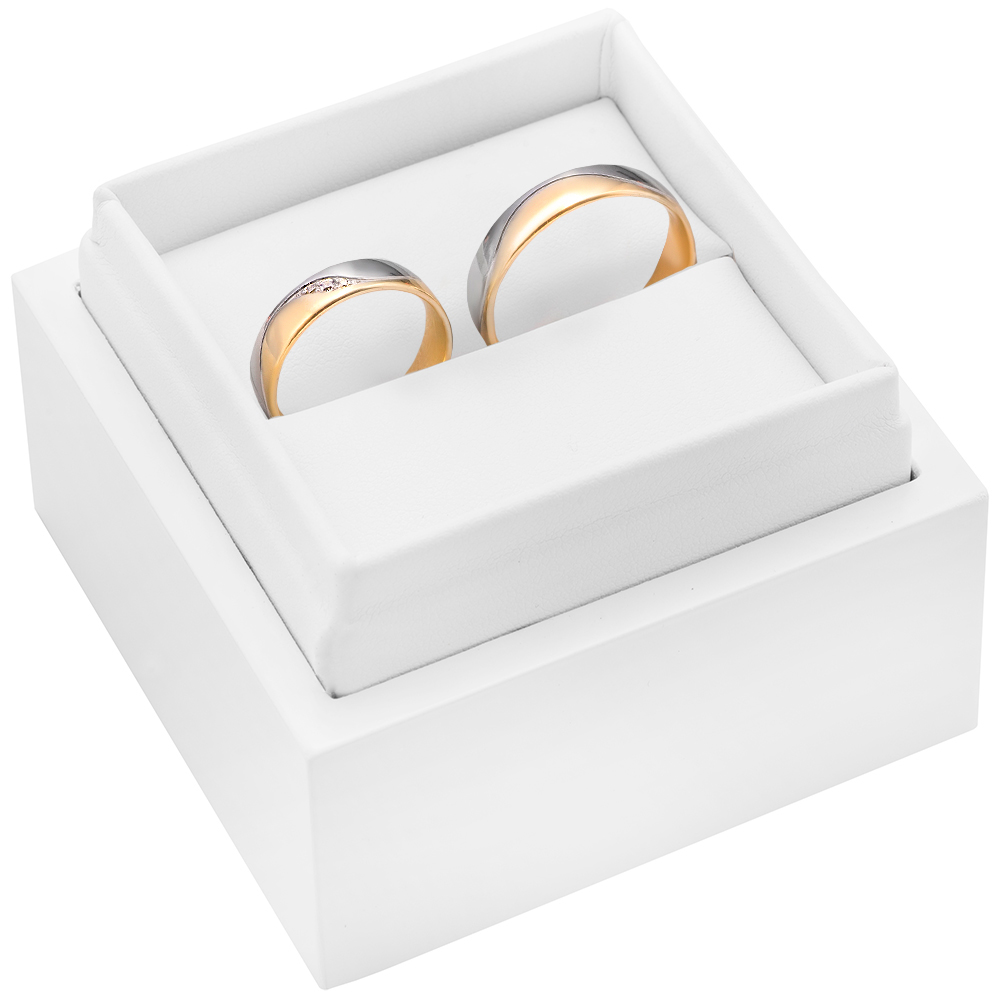 Obrączki ślubne: dwukolorowe złoto, okrągłe, 5 mm