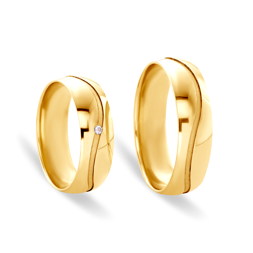 Obrączki ślubne: złote, okrągłe, 6 mm