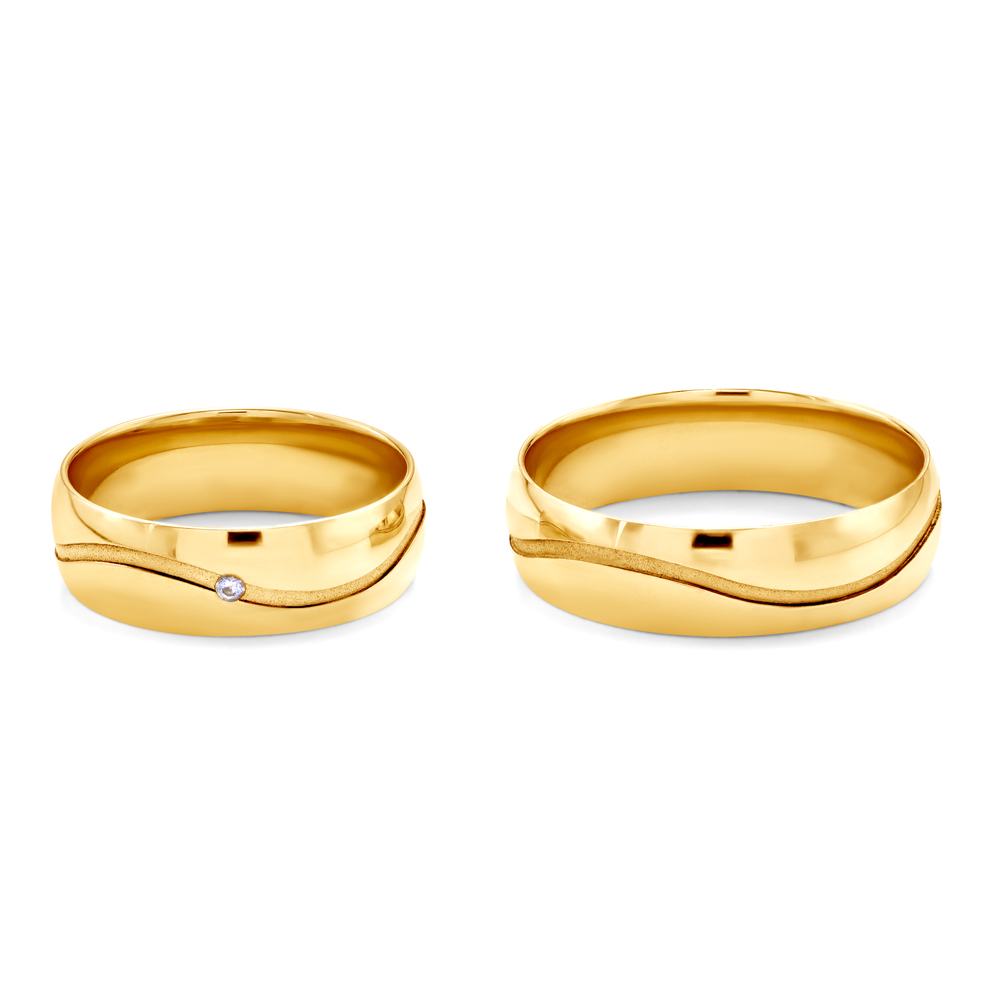 Obrączki ślubne: złote, okrągłe, 6 mm