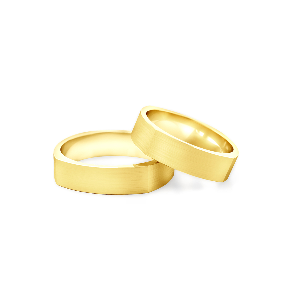 Snubní prsteny: žluté zlato, ploché, 5 mm