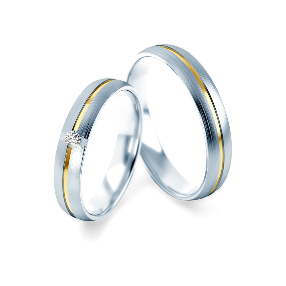 Obrączki ślubne: dwukolorowe złoto, okrągłe, 4 mm