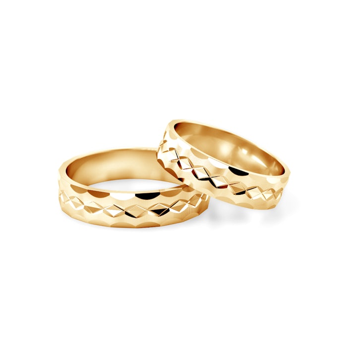 Obrączki ślubne: złote, płaskie, 5 mm