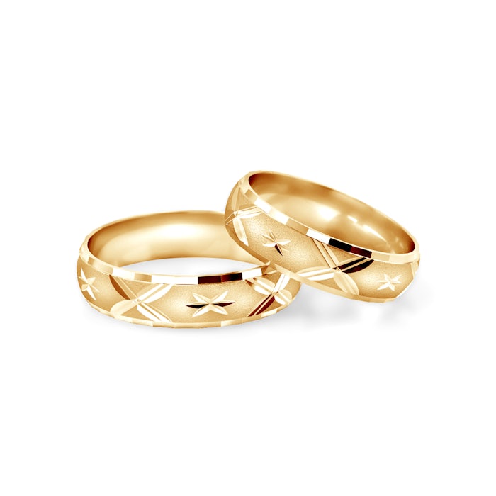 Wedding Rings: gold, D-Shaped, 5 mm