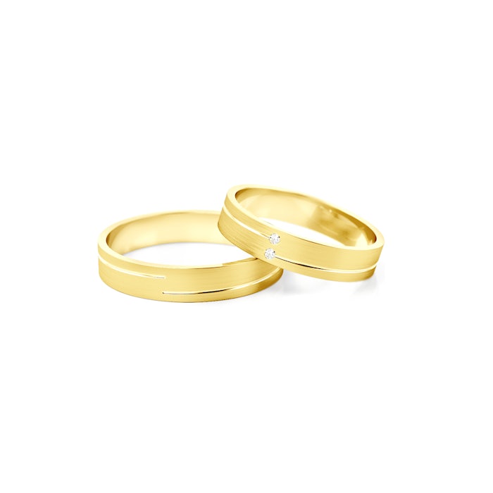 Wedding Rings: gold, Flat Shaped, 4 mm