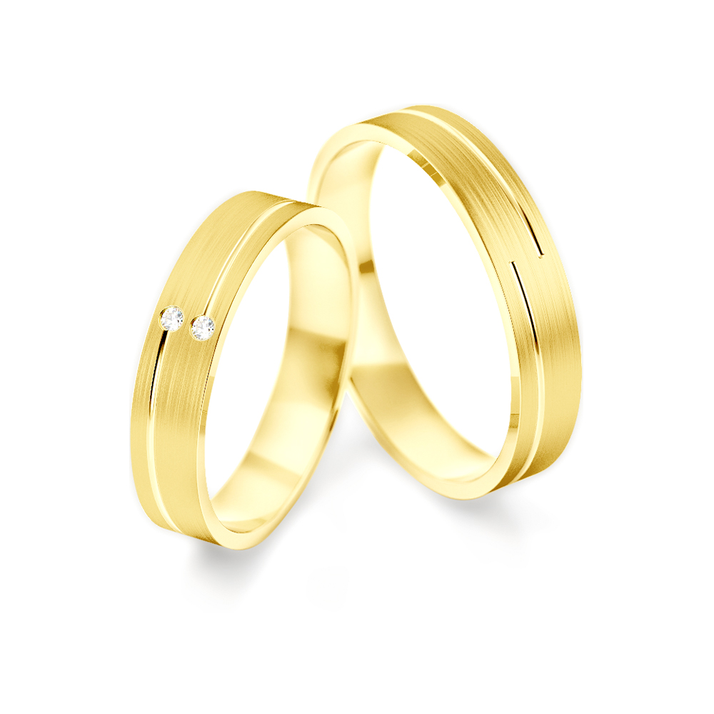 Obrączki ślubne: złote, płaskie, 4 mm