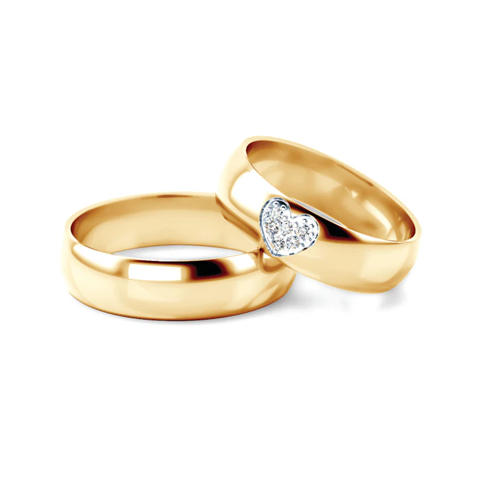 Wedding Rings: gold, D-Shaped, 5 mm