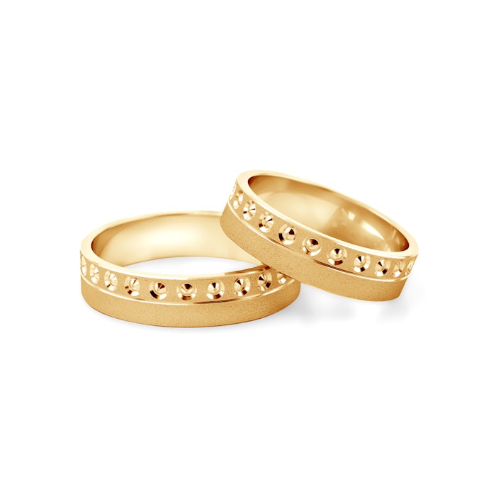 Wedding Rings: gold, Flat Shaped, 5 mm