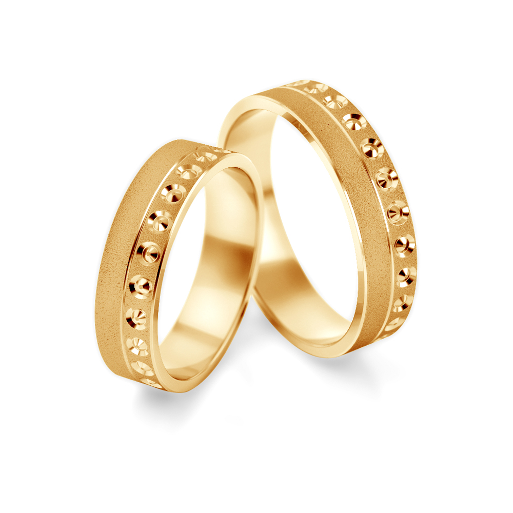 Obrączki ślubne: złote, płaskie, 5 mm