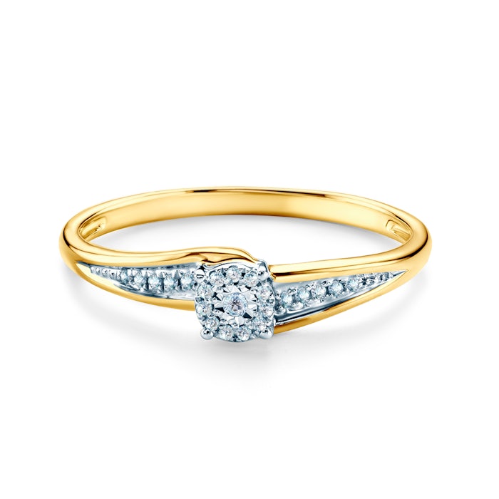 Zásnubní prsten SAVICKI: dvoubarevné zlato, diamanty