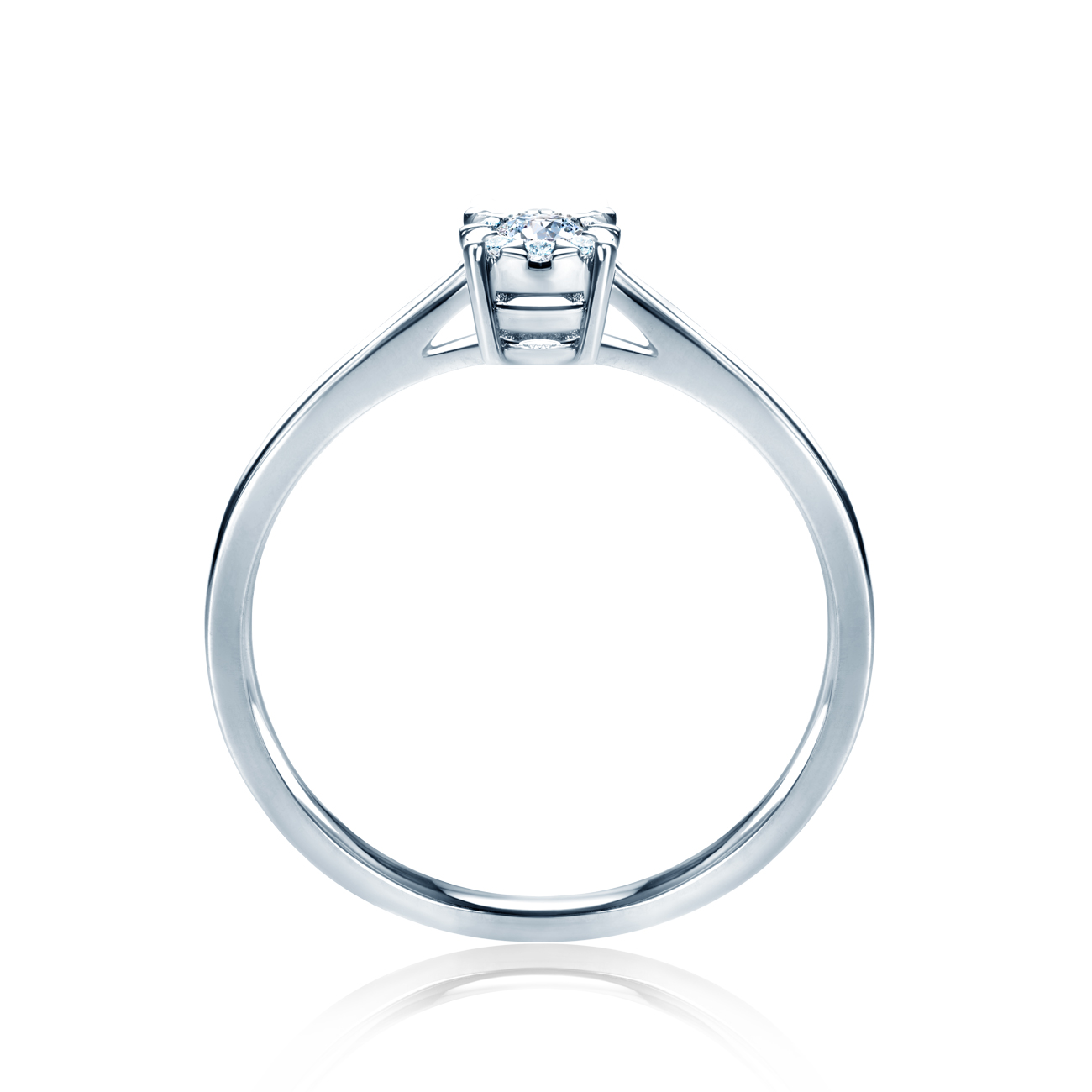 Verlobungsring Savicki: Weißgold, Diamanten