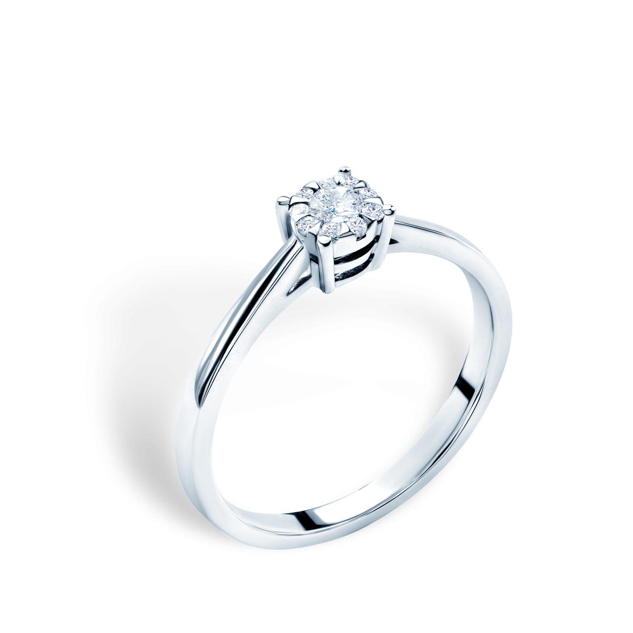 Verlobungsring Savicki: Weißgold, Diamanten