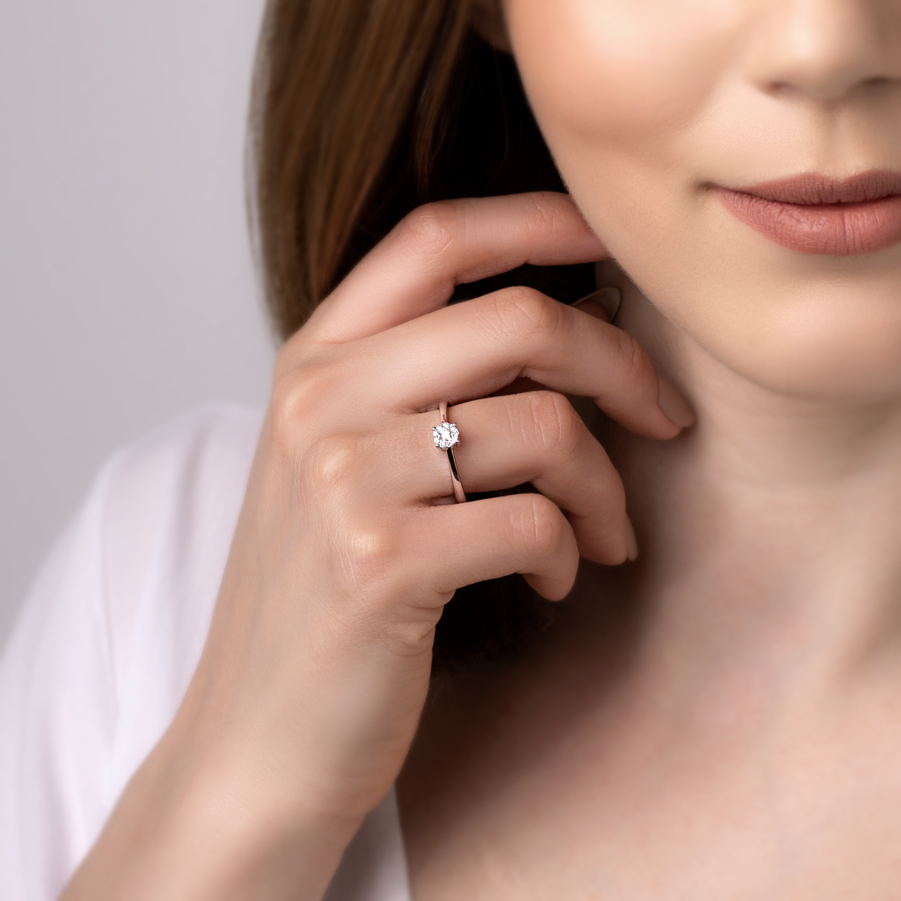 Verlobungsring Savicki: Weißgold, Diamanten