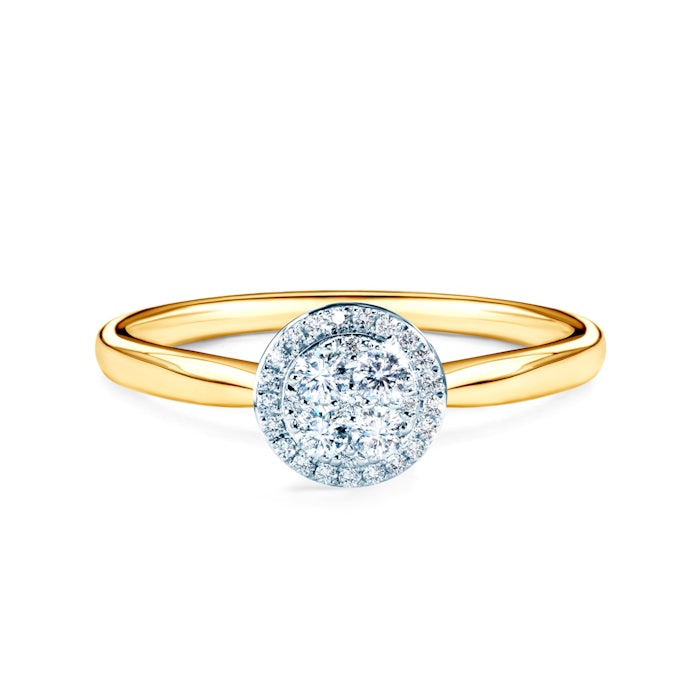 Engagement Ring: two colour gold, diamonds