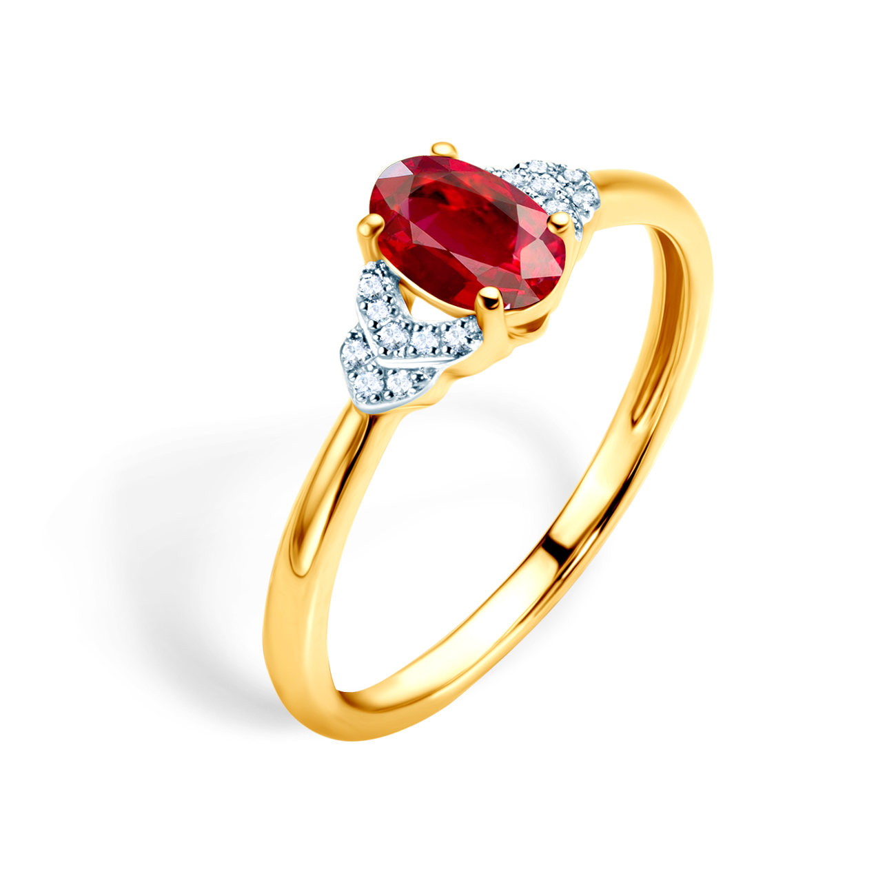 Verlobungsring Savicki: Gold, Rubin, Diamanten