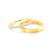 Snubní prsteny Share Your Love: žluté zlato, bílé safíry, ploché, 1,5 mm + 3 mm