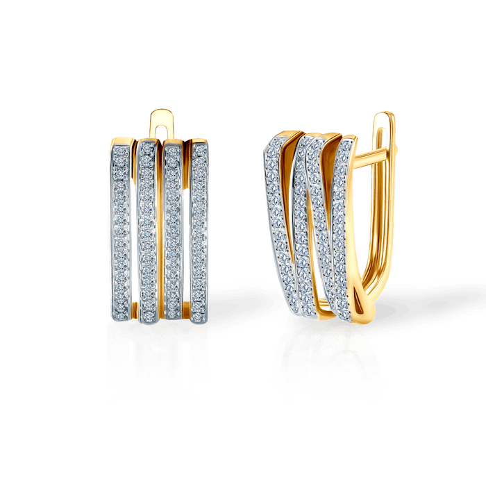 Kolczyki Savicki: złote, diamenty