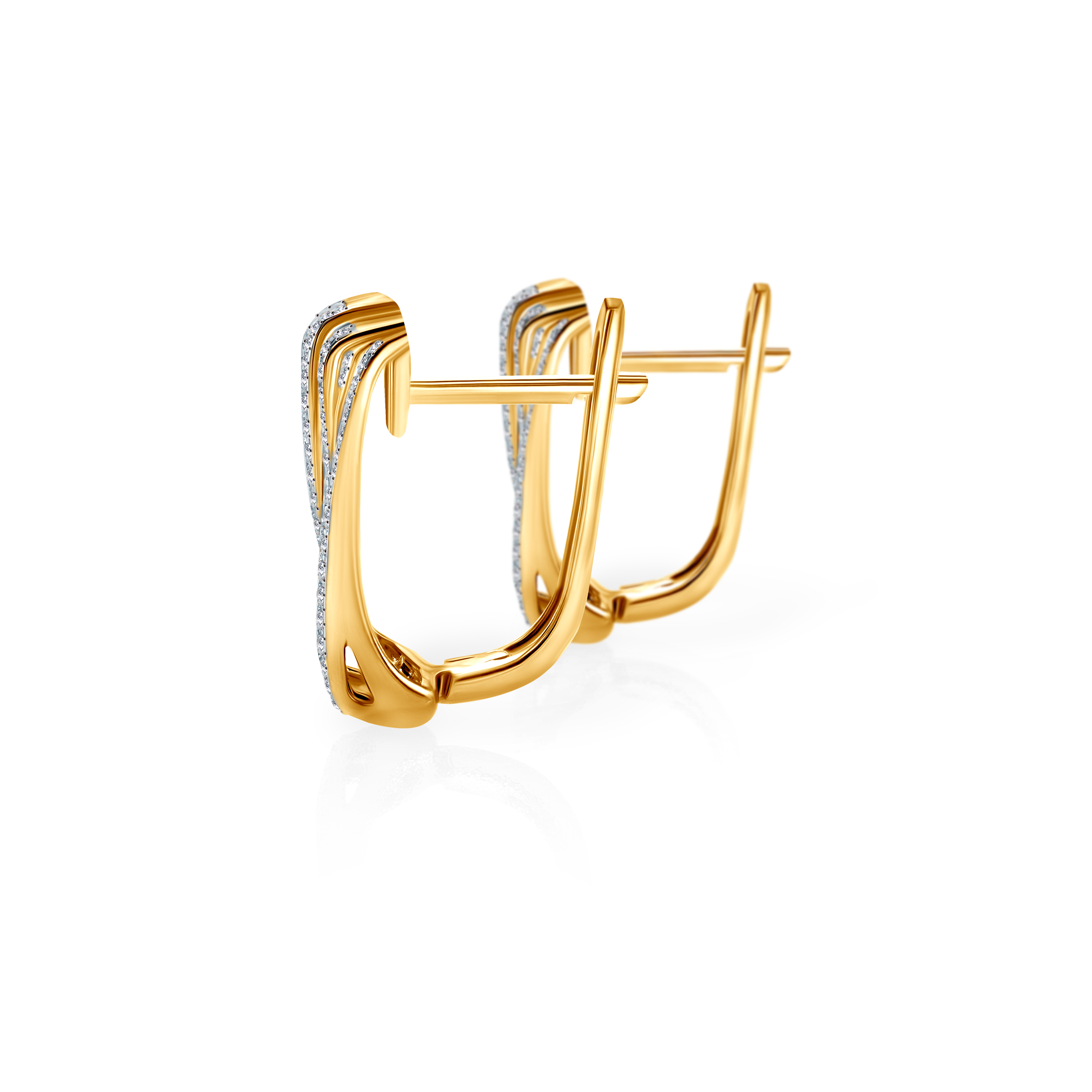 Kolczyki Savicki: złote, diamenty