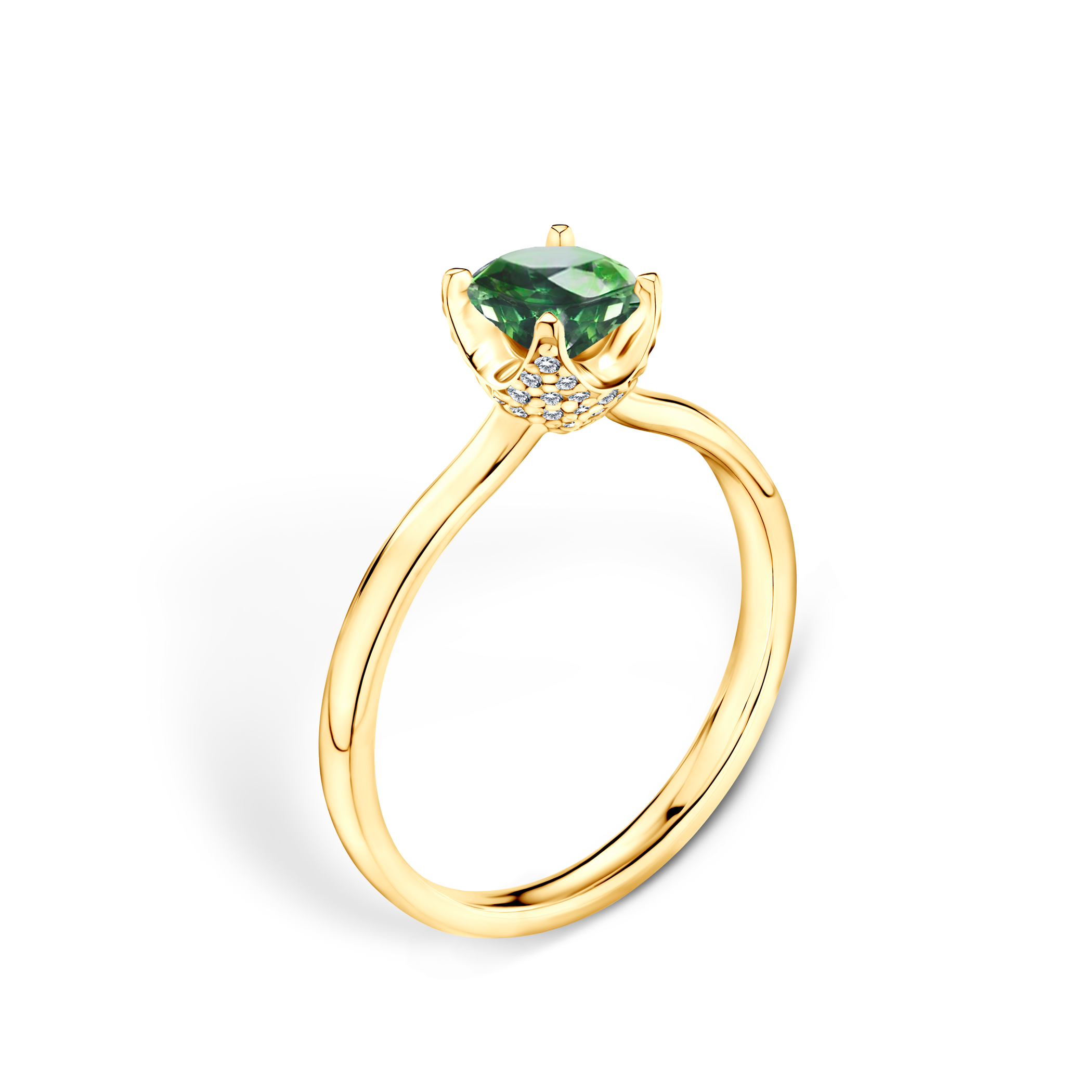 Verlobungsring SAVICKI: Gelbgold, Smaragd - 4