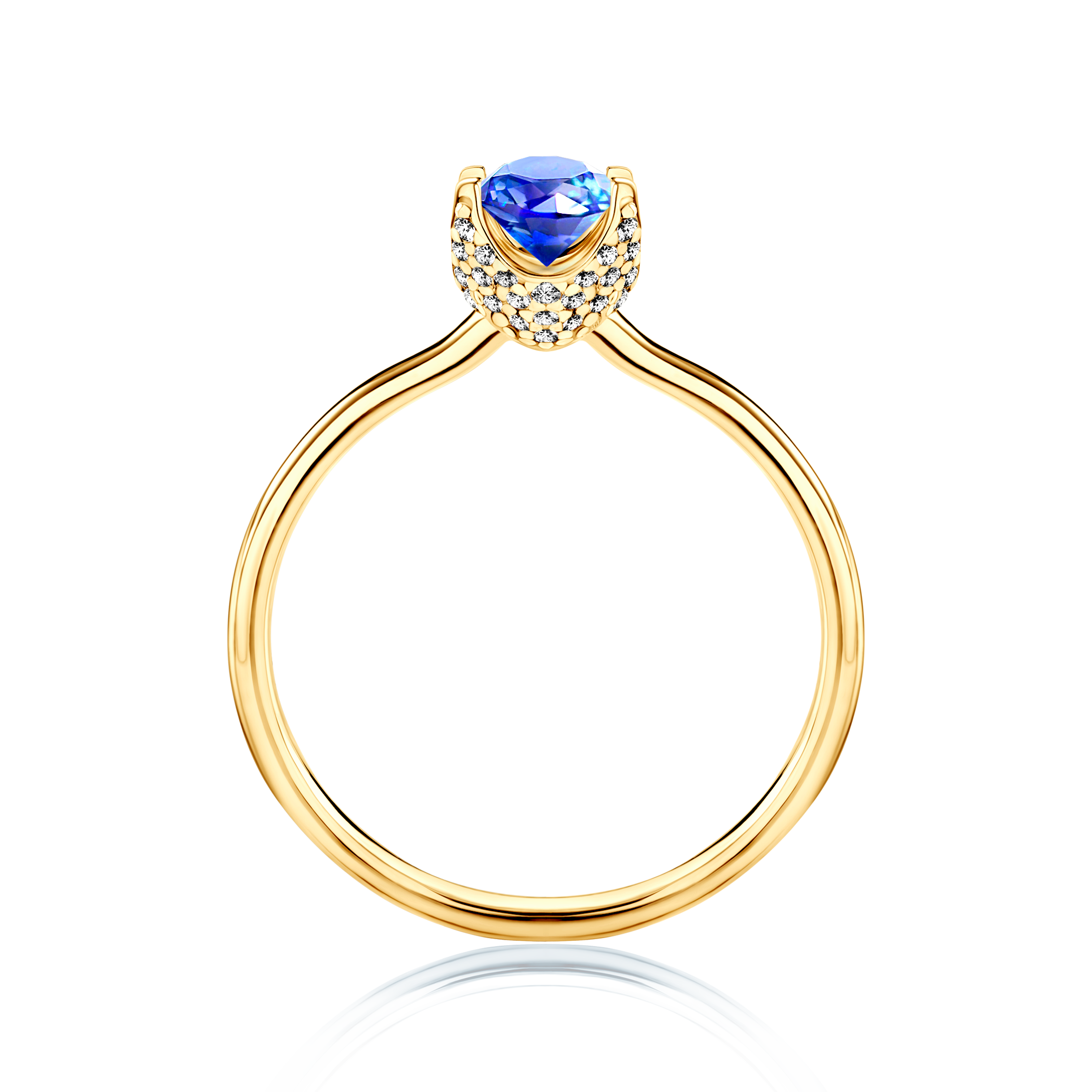 Pierścionek zaręczynowy SAVICKI: żółte złoto, tanzanit - 3