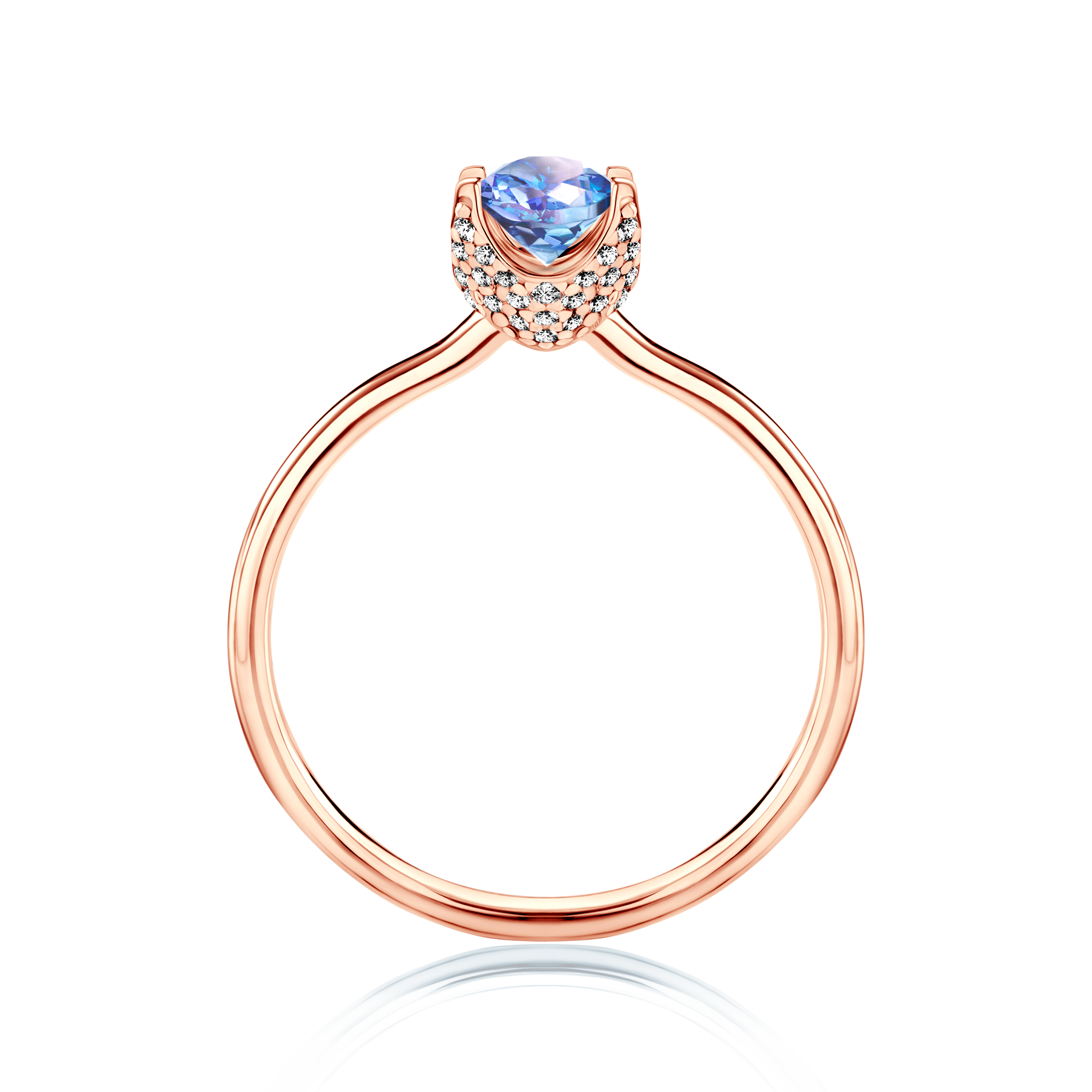 Pierścionek zaręczynowy SAVICKI: różowe złoto, tanzanit - 3