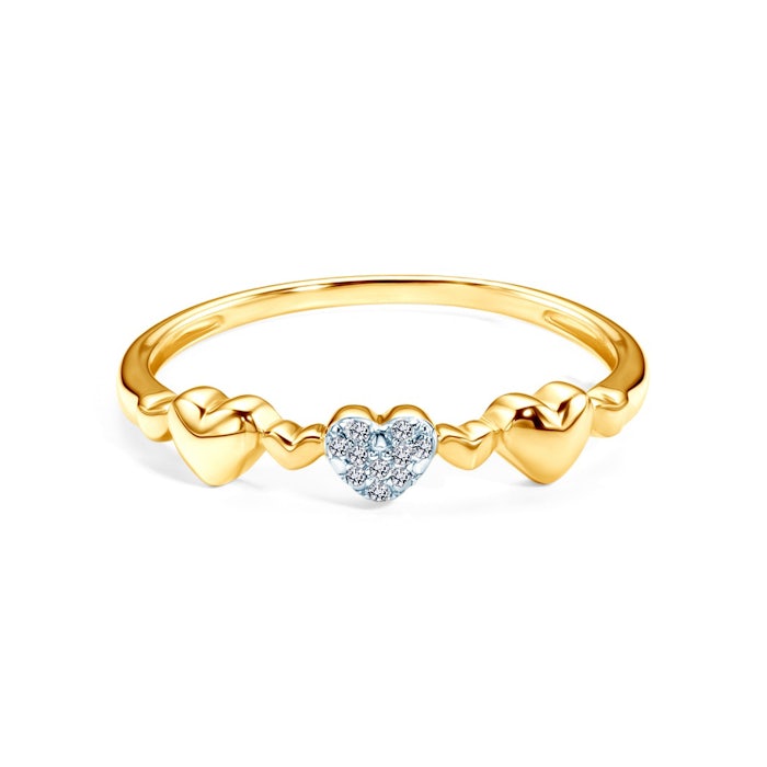Pierścionek zaręczynowy serce Savicki: złoty, diament
